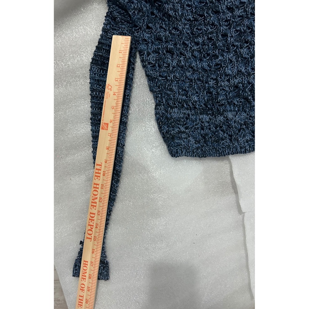 Hollister Blue Small Marled Knit Sweater Cropped Long Sleeve Casual Boho Y2K - Picture 9 of 9